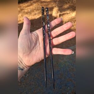 Vintage Japanese Wakasa Nuri Lacquerware Chopsticks Mother Of Pearl Inlay